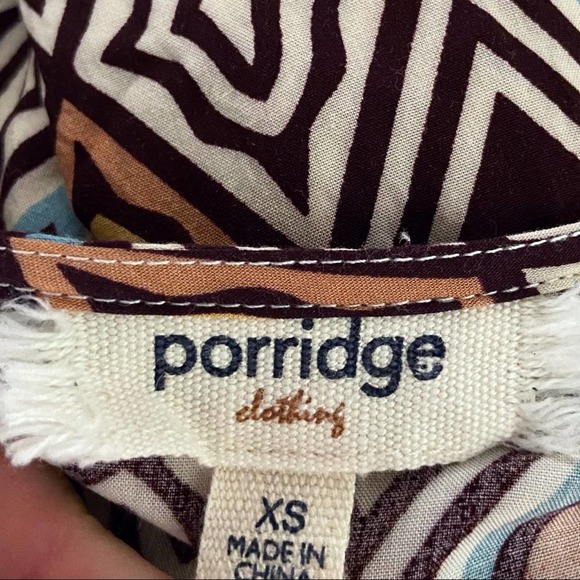 Porridge by Anthropologie Multicolor Retro V-Neck Wrap Dress Size XS - Picture 4 of 9